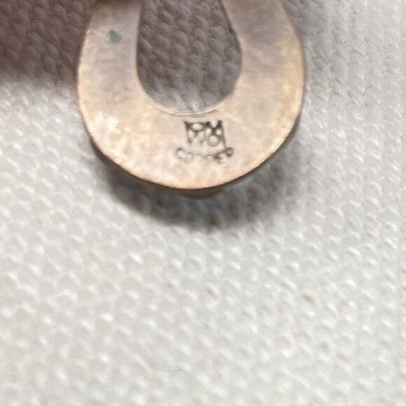 Wheeler‎ WMCO Native American Copper Turquoise Teardrop Pendant - Picture 12 of 15